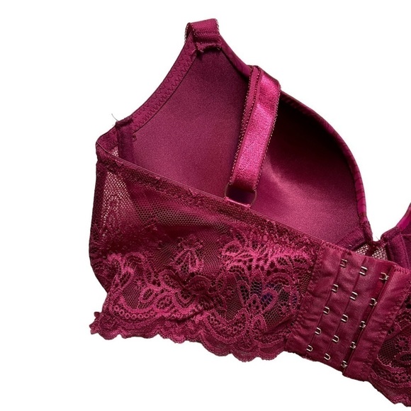 Rachel Roy Magenta Floral Print 5 Hook Push Up Bra 38D - Picture 6 of 7